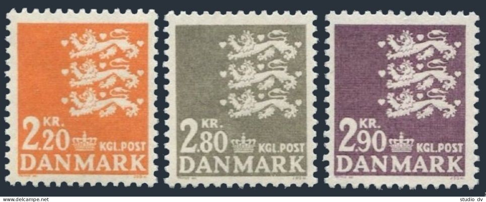 Denmark 442-444, MNH. Michel 461-463. Definitive 1967. Small State Seal. - Nuevos