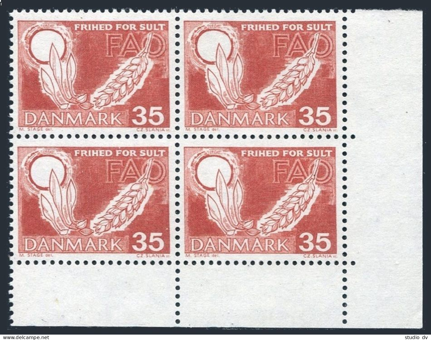 Denmark 406 Block/4,MLH/MNH. Michel 409. FAO Freedom From Hunger Campaign,1963. - Ungebraucht