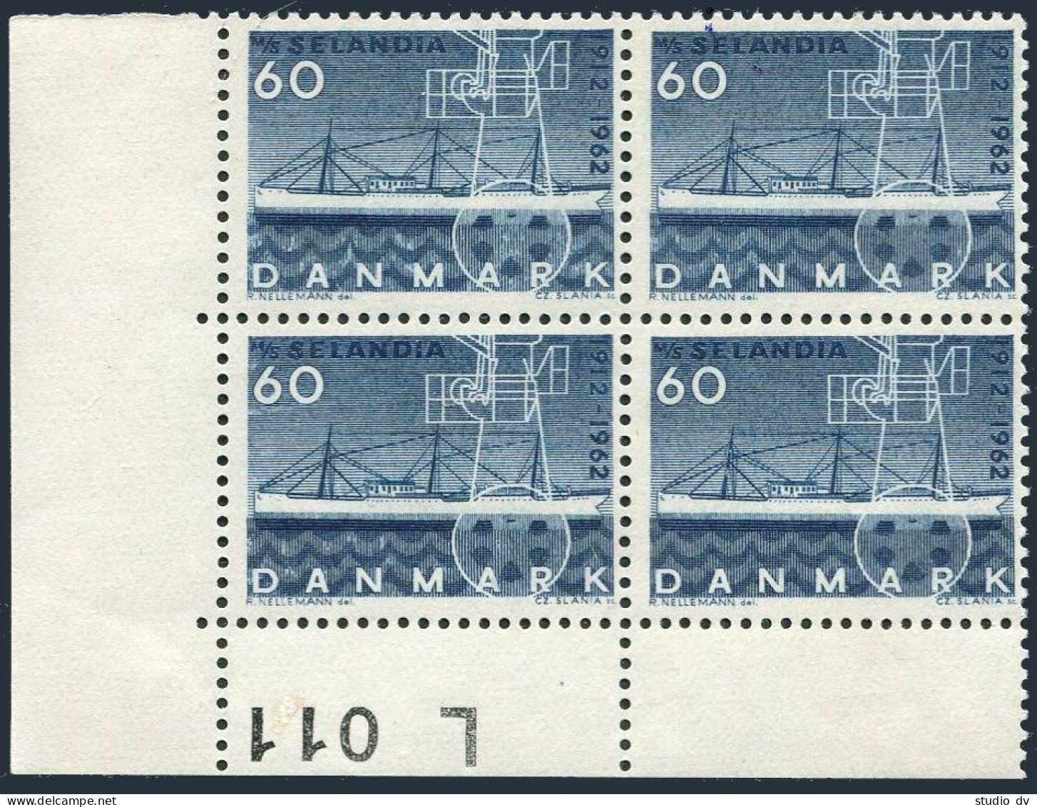 Denmark 403 Block/4,MNH.Michel 406. M.S.Selandia,the 1st Diesel Ship.1962. - Nuovi