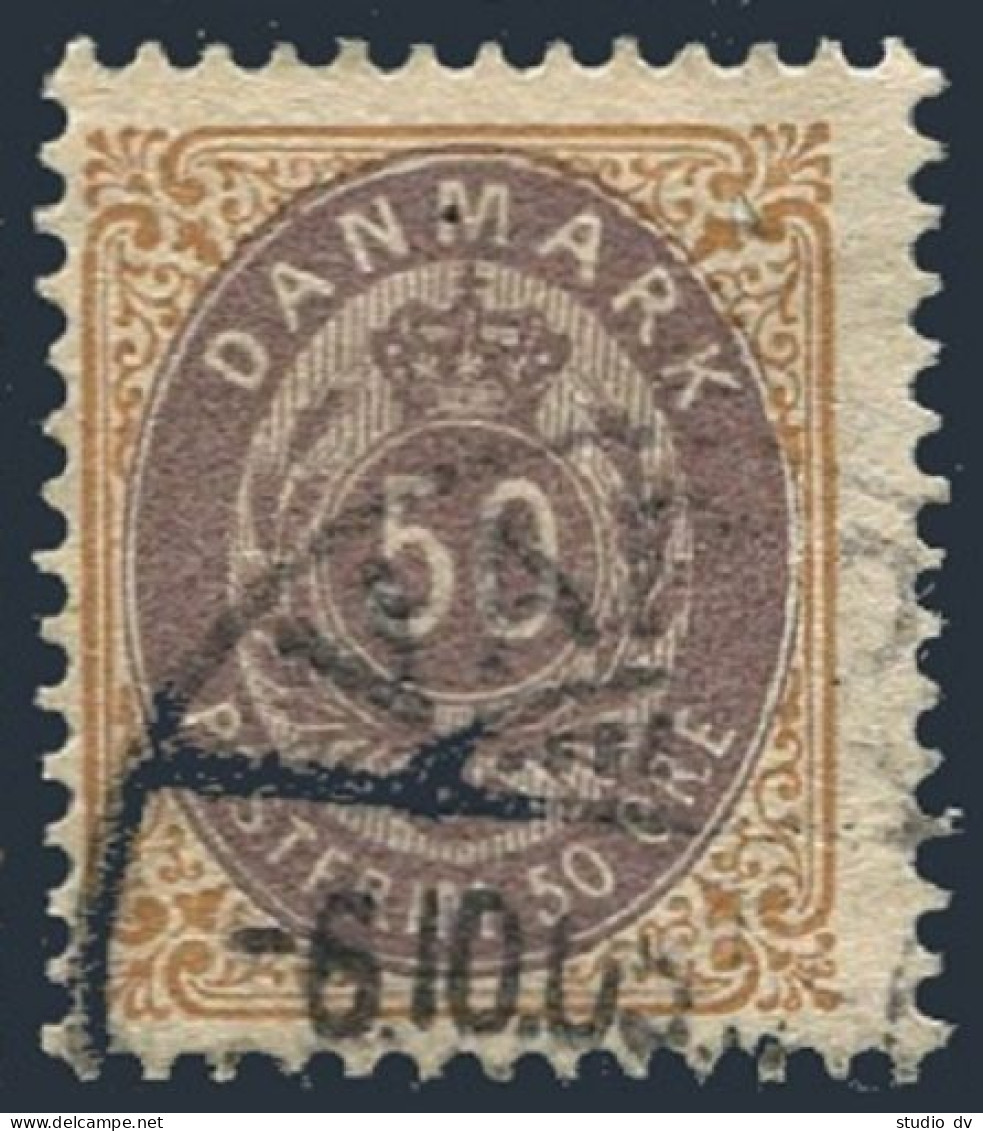 Denmark 33, Used. Michel 30Ab. Definitive Numeral, 1875. - Usado