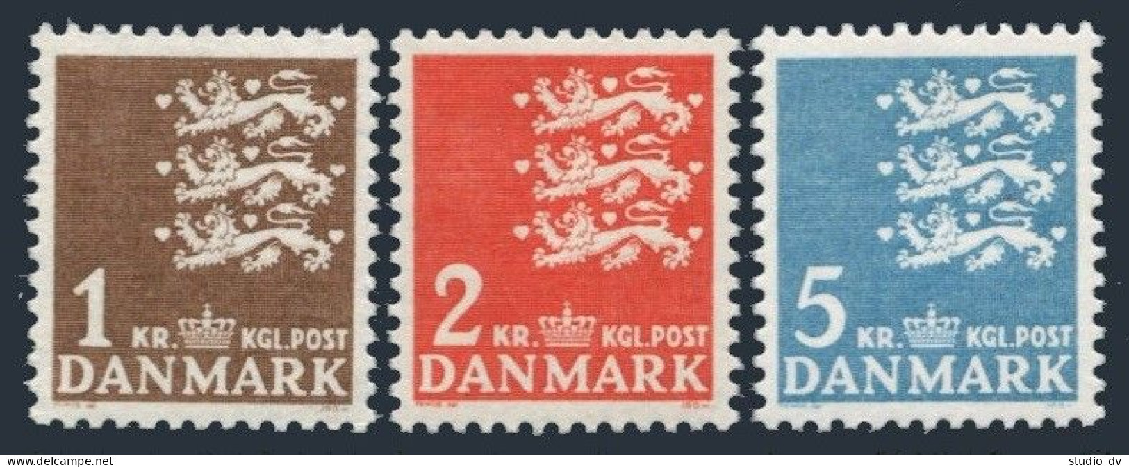 Denmark 297-299,MNH.Michel 289-291. Small State Seal.1946-1947. - Neufs
