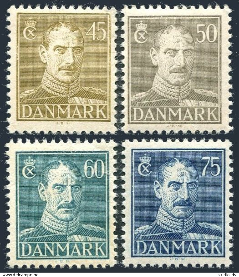 Denmark 286A-287A (4), MNH. Michel 276-277, 292-293. King Christian X, 1946. - Unused Stamps