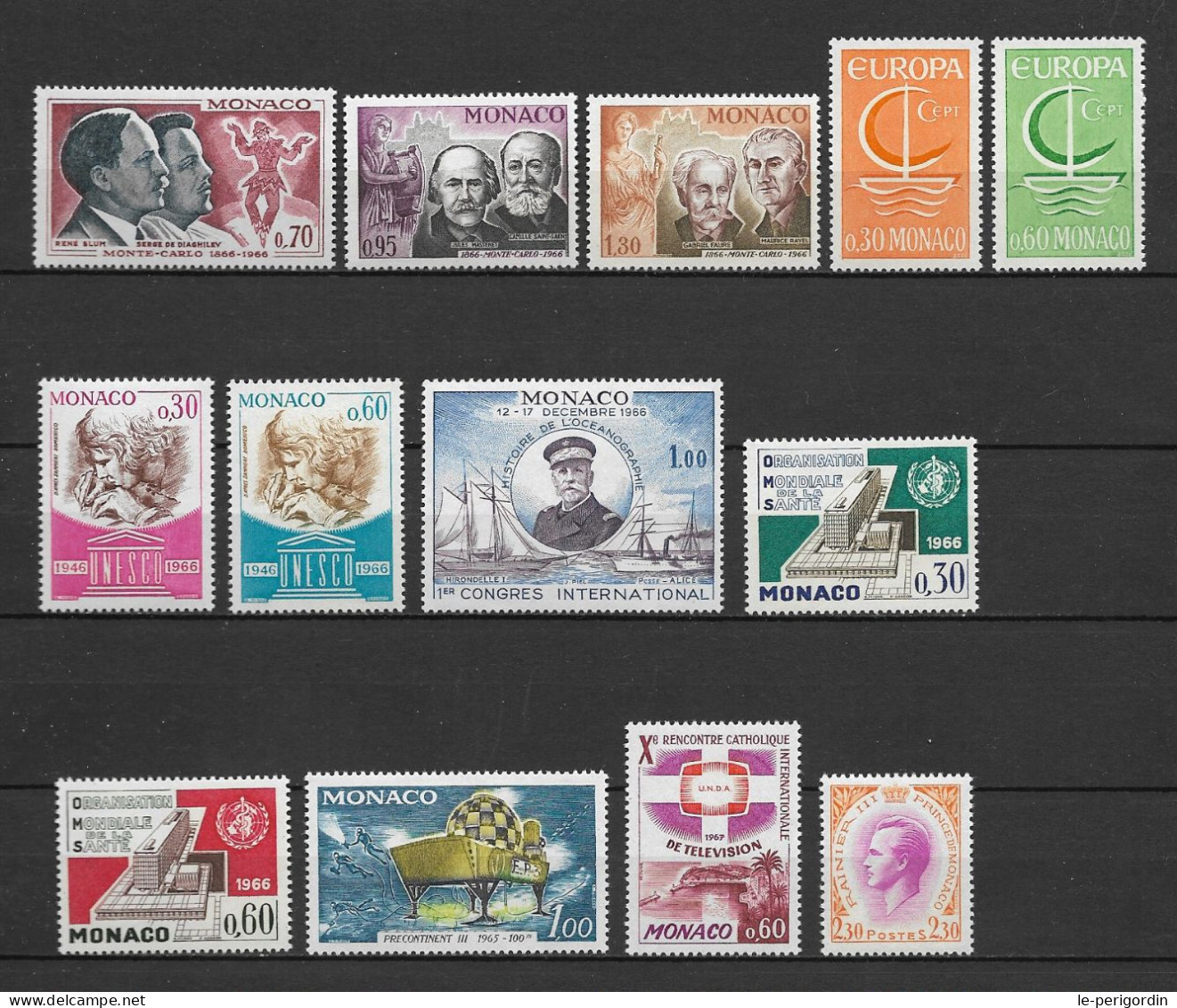 Monaco Année Complete 1966 , Neuve , ** , Sans Charniere , Ttb . - Años Completos