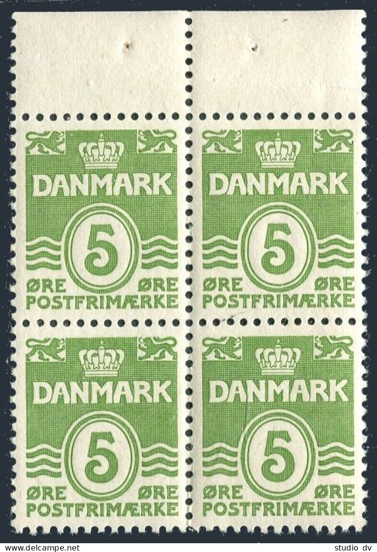 Denmark 223c Booklet Pane,MNH.Michel 198 H-b. Definitive Wavy Lines,1933. - Nuovi