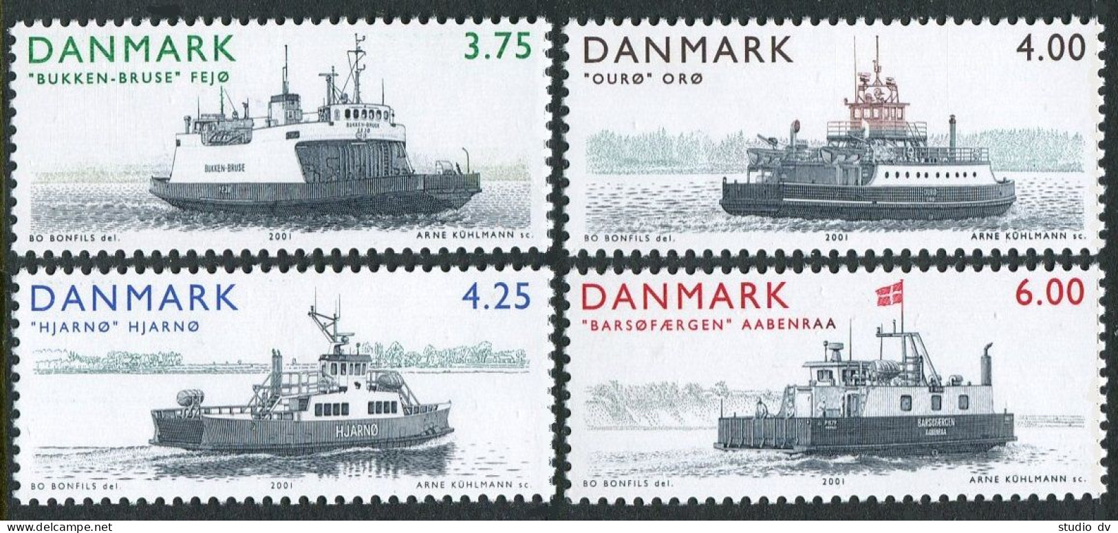 Denmark 1214-1217, MNH. Island Ferries, 2001. - Unused Stamps
