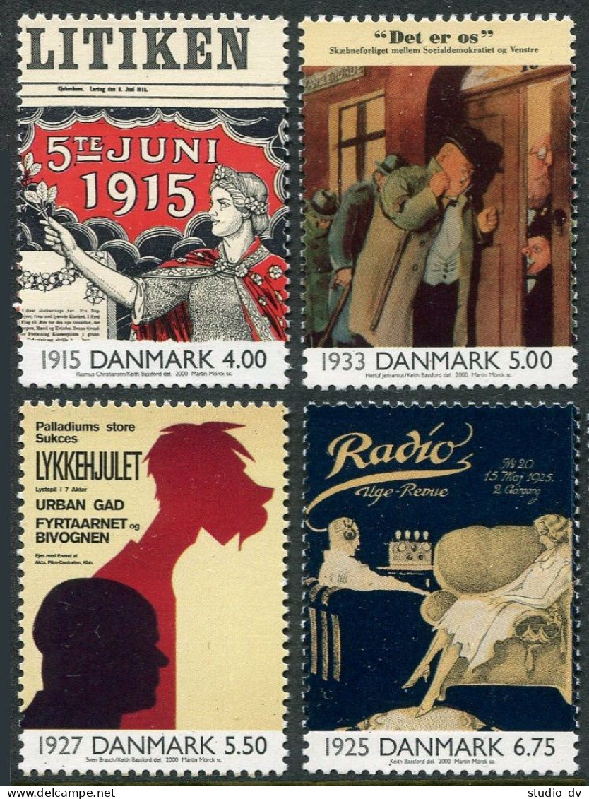 Denmark 1173-1176, MNH. The 20th Century, 2000. Allegory Of Women Suffrage, - Neufs