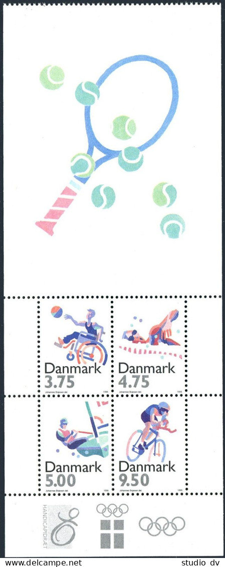 Denmark 1048a Pane B, MNH. Mi 1120-1123. Sports For Disabled, Olympics, 1996. - Nuevos