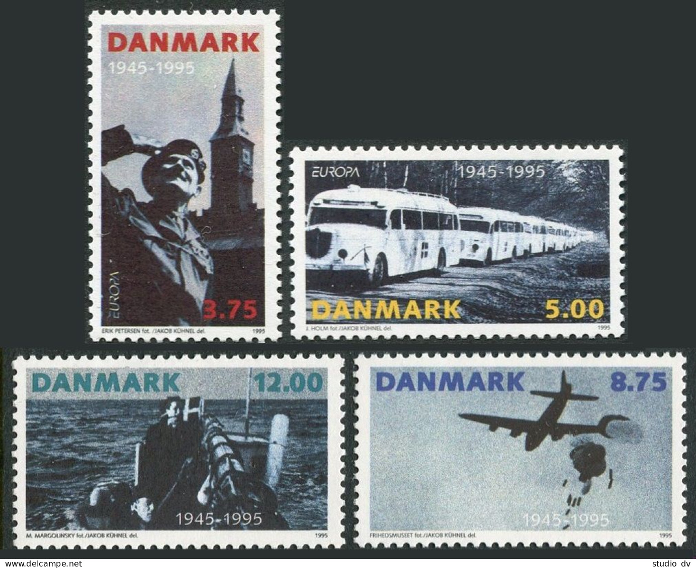 Denmark 1026-1029, MNH. Mi 1100-1103. EUROPA CEPT-1995. Liberation Of Denmark. - Nuevos