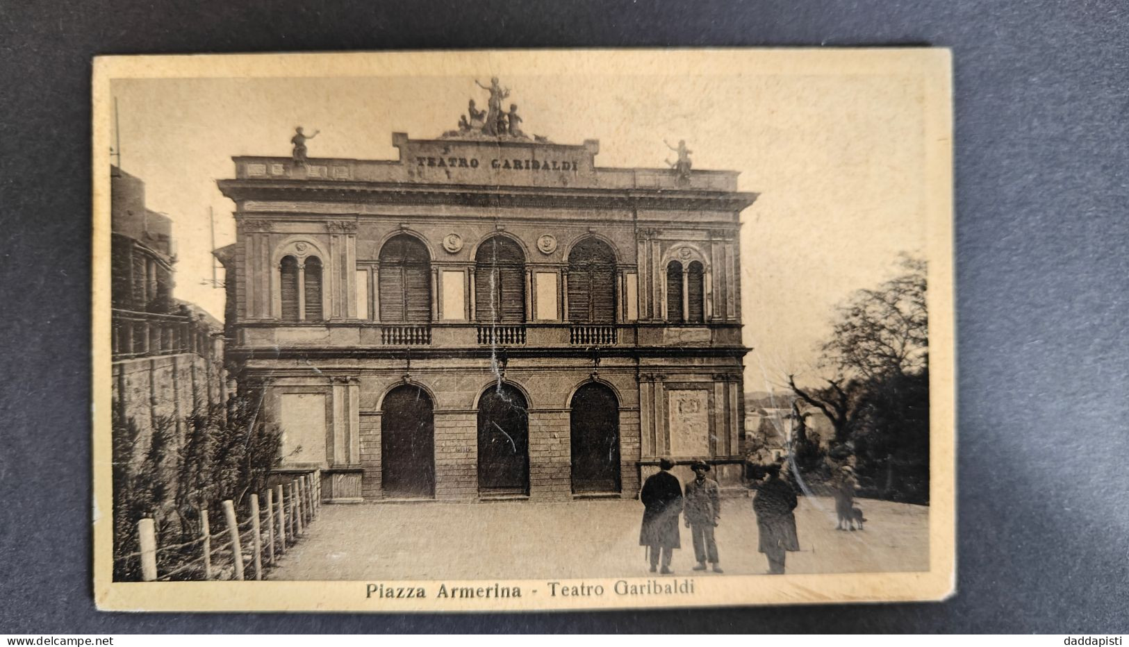 [22A] Piazza Armerina - Teatro Garibaldi, Animata. Piccolo Formato, Viaggiata Anni '30 - Enna