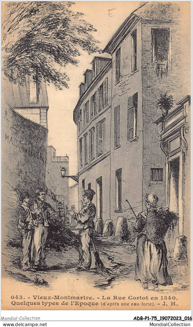 ADBP1-75-0009 - VIEUX MONTMARTRE - La Rue Cortot En 1840 - Loten, Series, Verzamelingen