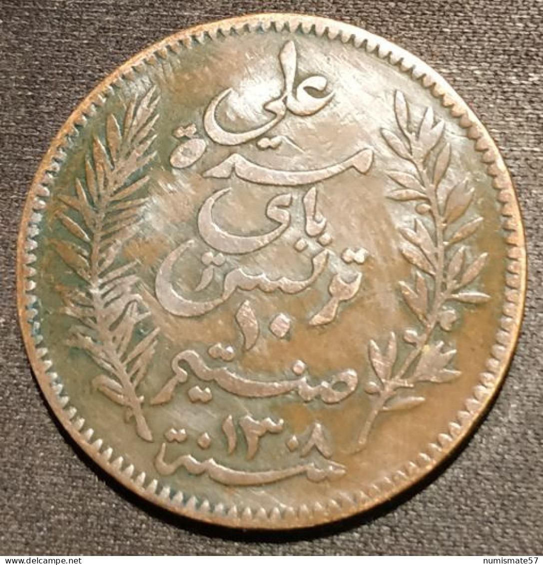 TUNISIE - TUNISIA - 10 CENTIMES 1891 ( 1308 ) - KM 222 - Ali III - Protectorat Français - Tunisia