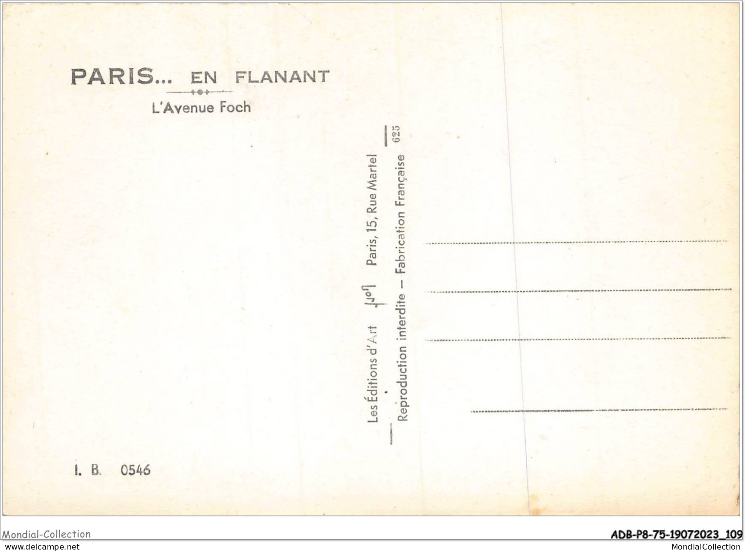 ADBP8-75-0690 - PARIS - L'avenue Foch - Transport Urbain En Surface