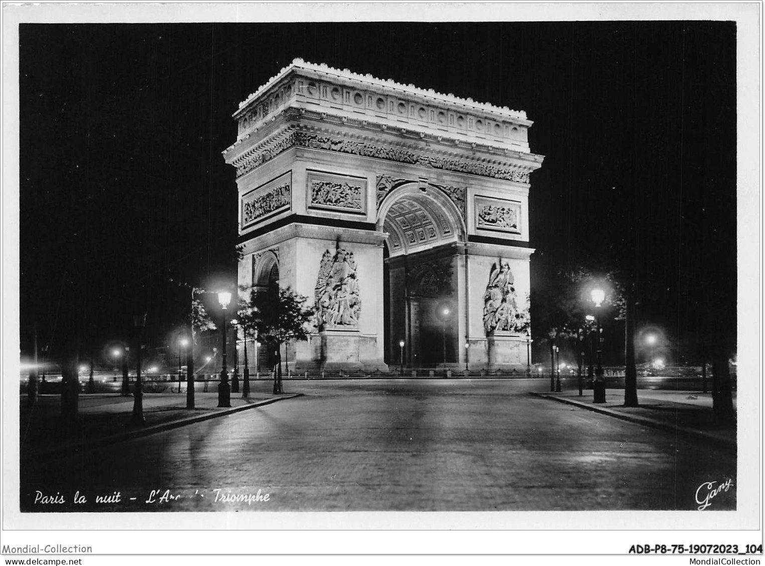 ADBP8-75-0688 - PARIS LA NUIT - L'arc De Triomphe  - Paris Bei Nacht