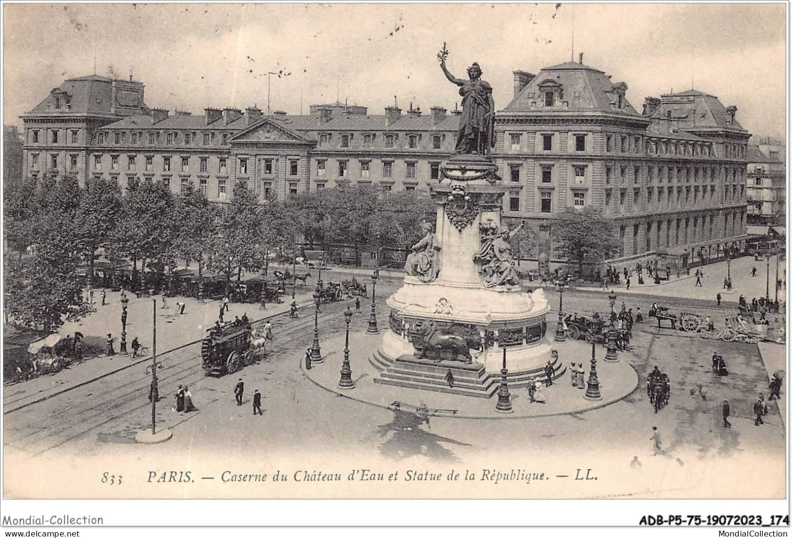 ADBP5-75-0449 - PARIS - Caserne Du Château D'eau Et Statue De La République - Estatuas