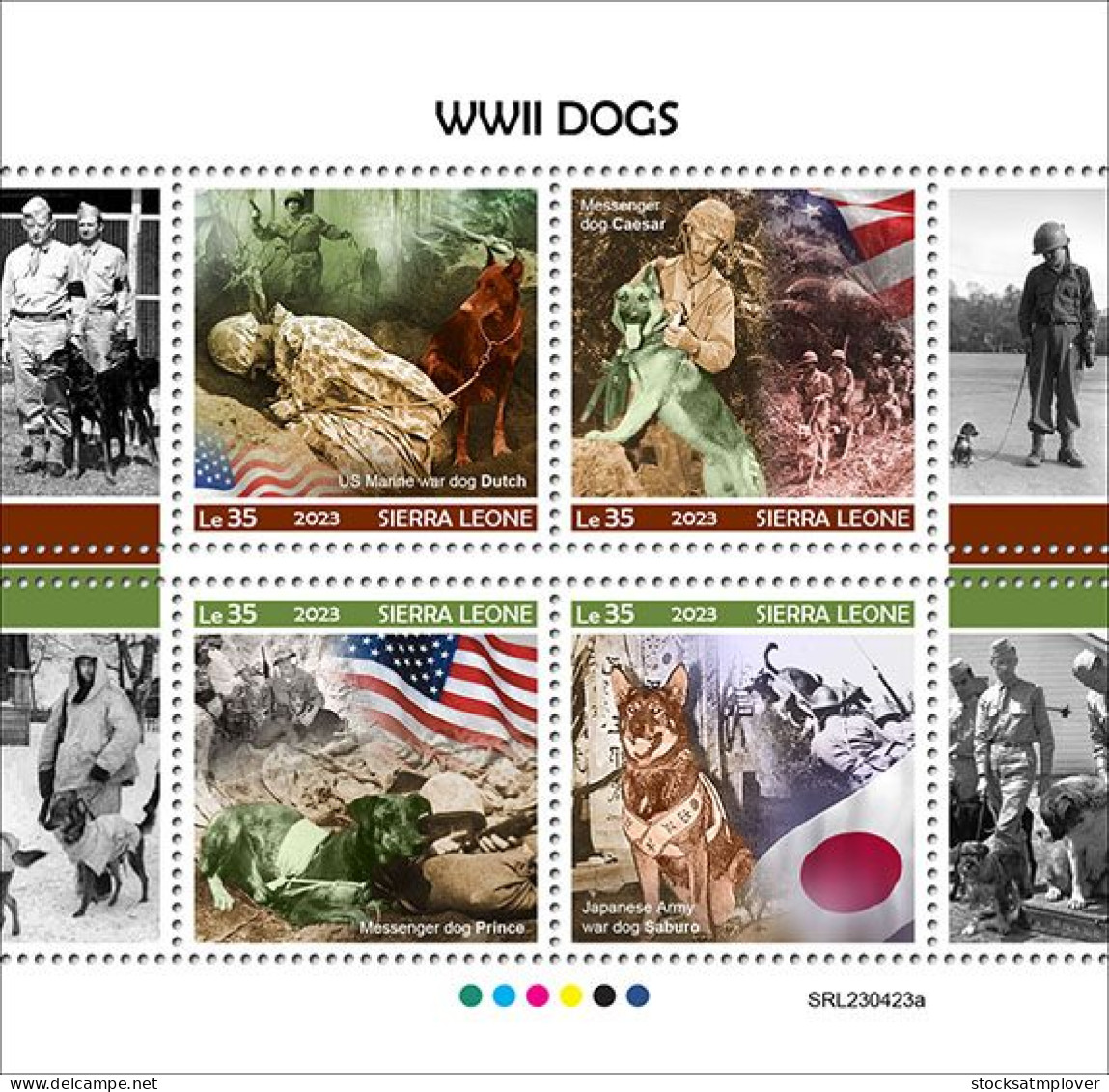 Sierra Leone 2023  War WWII Dogs S202402 - Sierra Leone (1961-...)