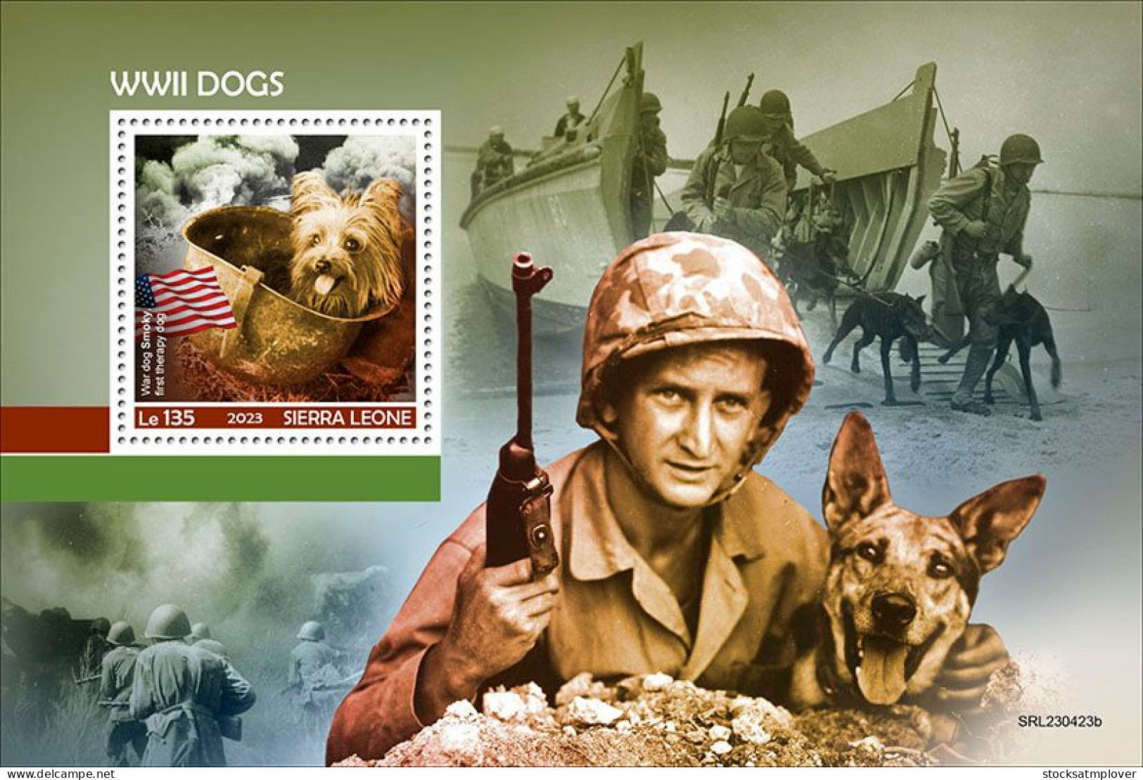 Sierra Leone 2023  War WWII Dogs S202402 - Sierra Leone (1961-...)