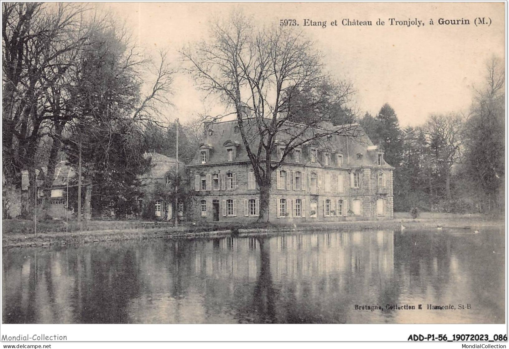 ADDP1-56-0044 - GOURIN - Etang Et Château De Tronjoly - Gourin