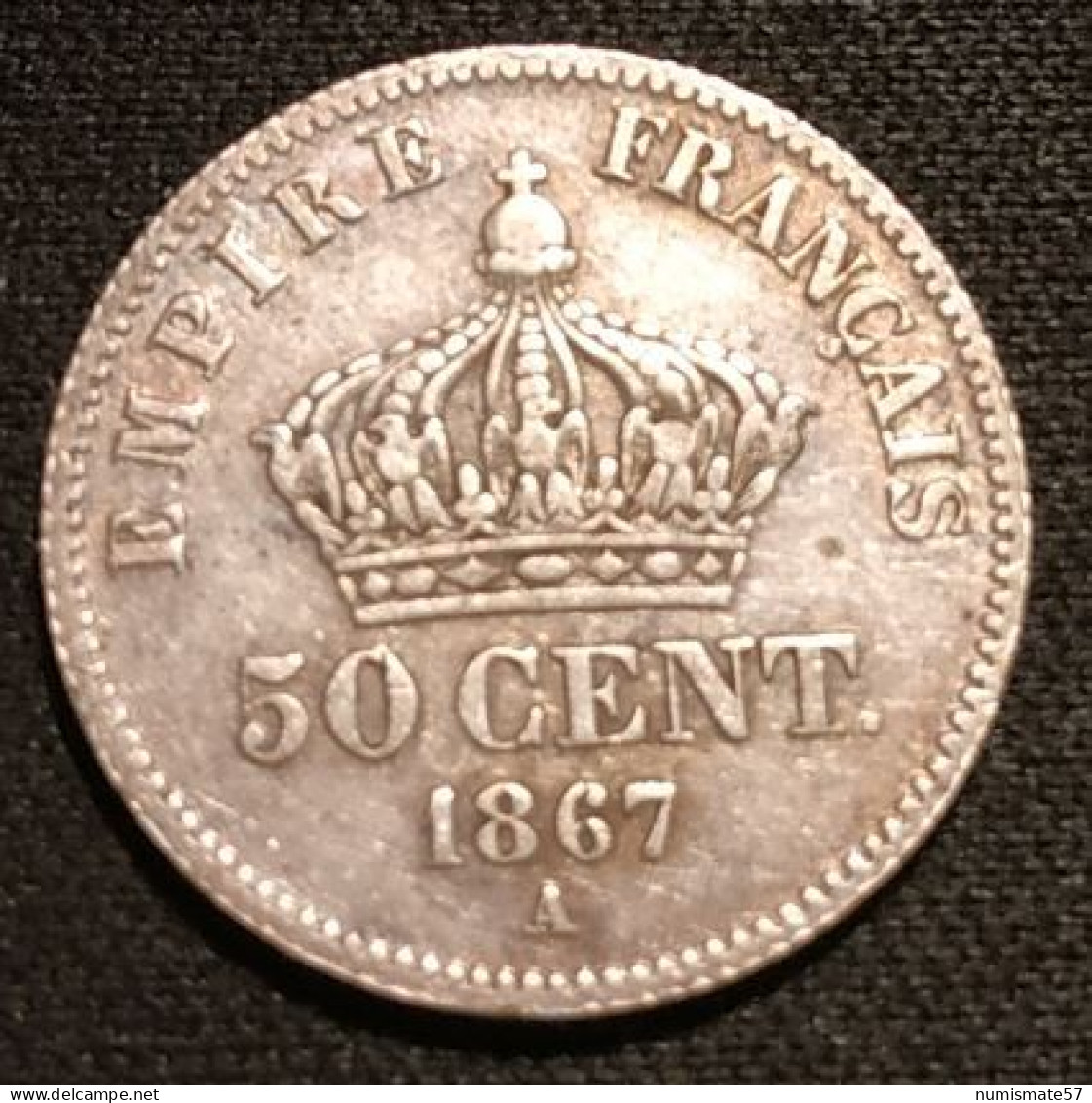 FRANCE - 50 CENTIMES 1867 A - Napoléon III - Tête Laurée - Argent - Silver - Gad 417 - KM 814 - 50 Centimes