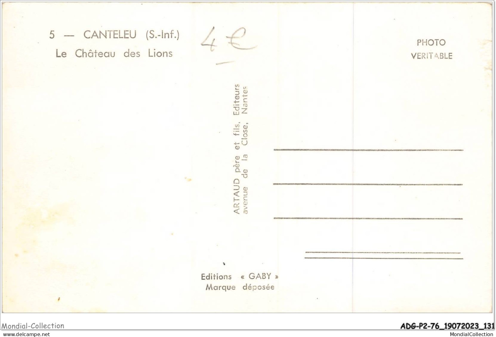 ADGP2-76-0141 - CANTELEU - Le Château Des Lions - Canteleu