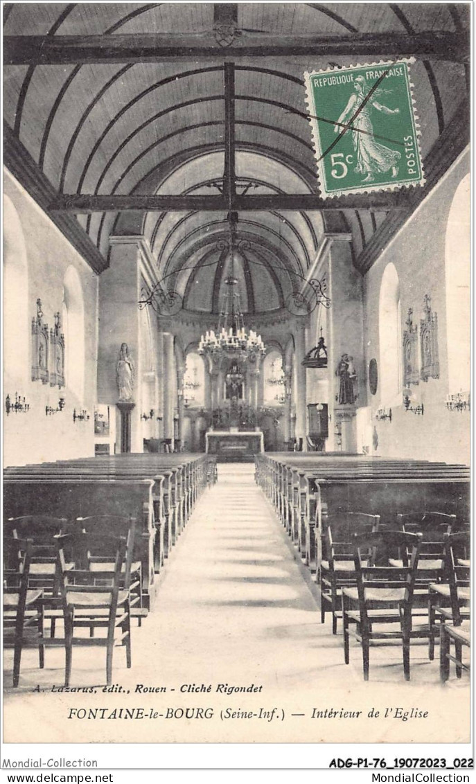 ADGP1-76-0012 - FONTAINE-LE-BOURG - Intérieur De L'église  - Fontaine Le Dun