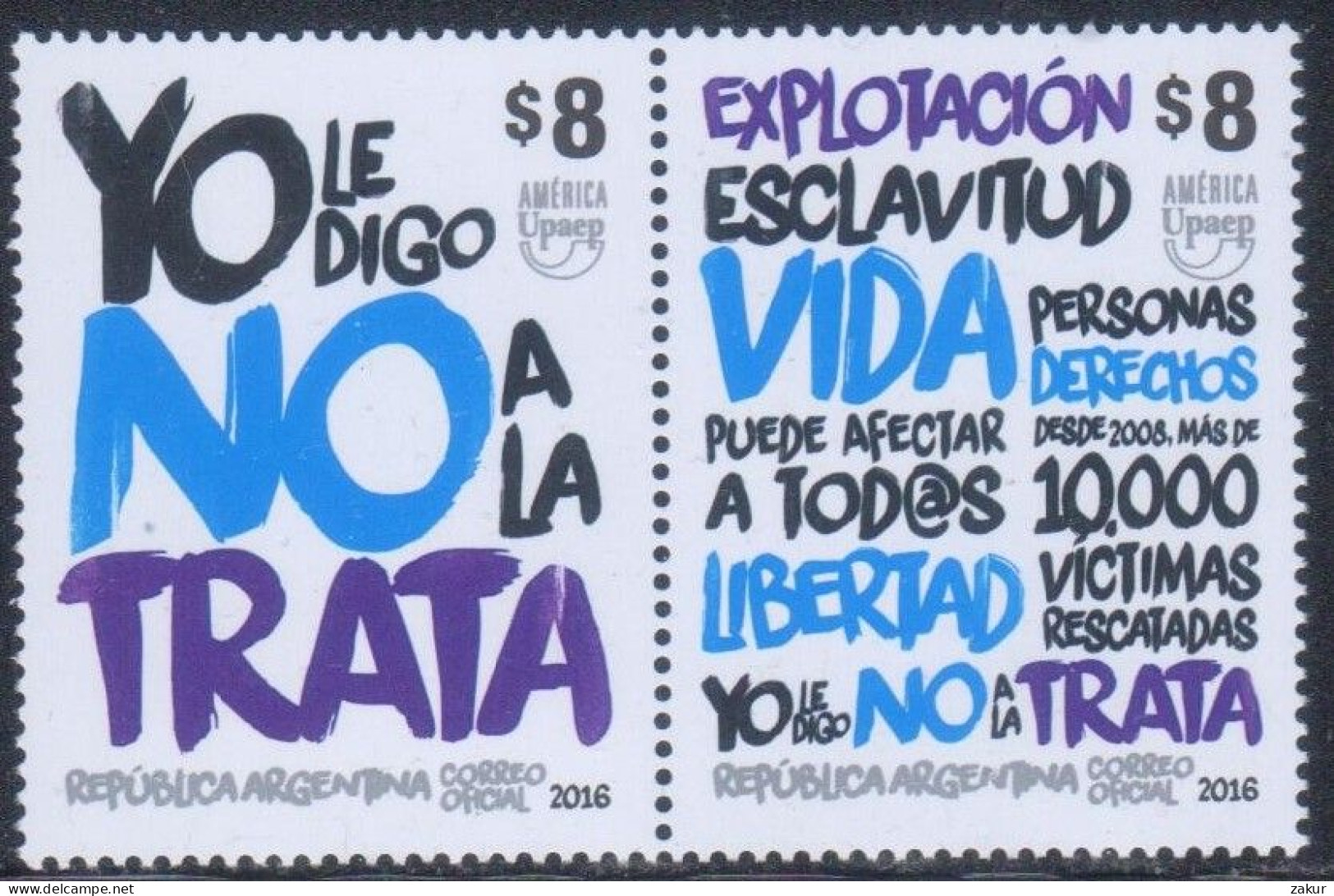 Argentina 2016 - Emisión América UPAEP - No A La Trata De Personas - Ungebraucht