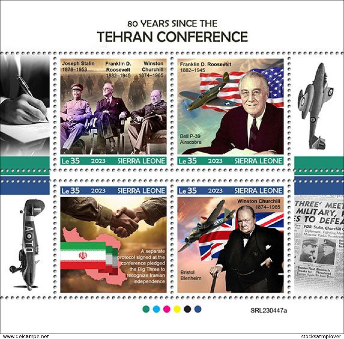 Sierra Leone 2023 War WWII  80 Years Since The Tehran Conference S202402 - Sierra Leone (1961-...)