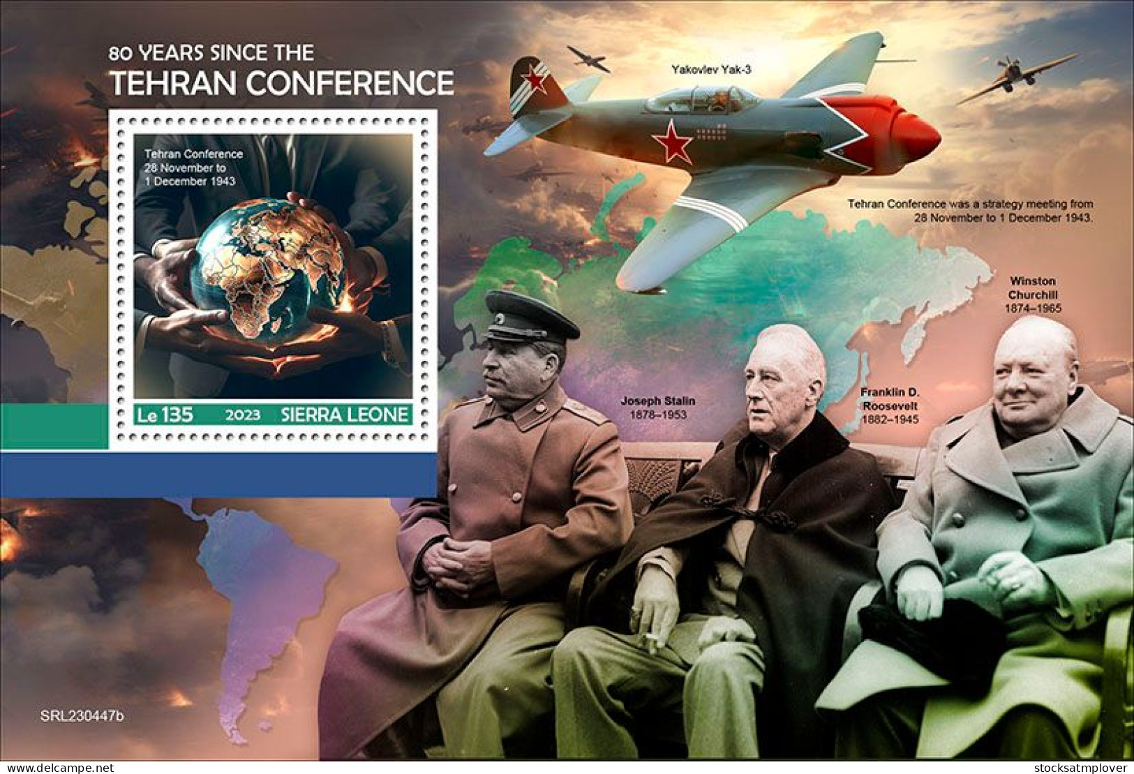 Sierra Leone 2023 War WWII  80 Years Since The Tehran Conference S202402 - Sierra Leone (1961-...)