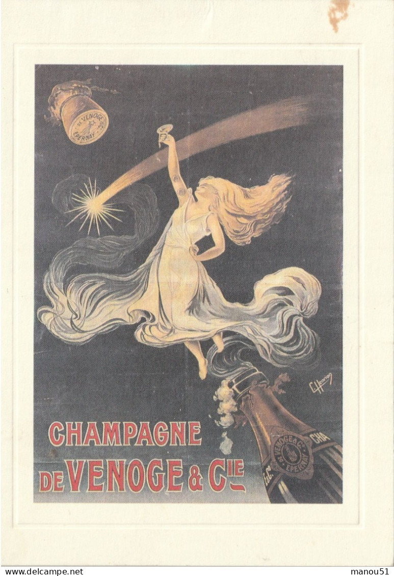 Menu - CHAMPAGNE : Champagne De VENOGE  Epernay - Feuillet Double - MENU Vierge - Menus