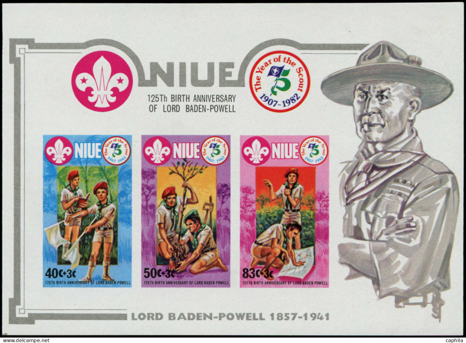 NIUE Blocs Feuillets ** - 63, Non Dentelé: Scouts, Baden-Powell - Niue