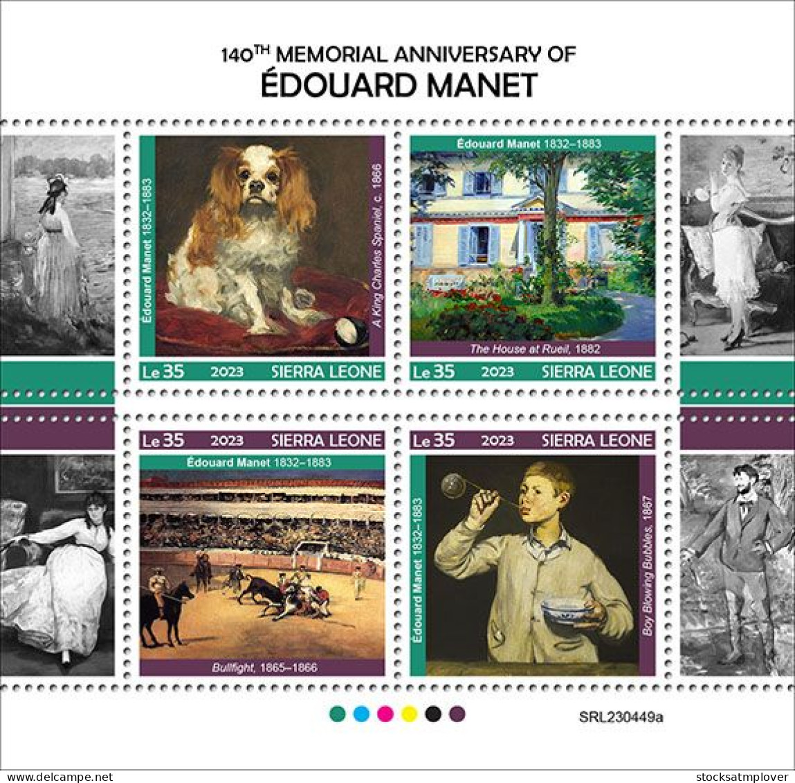 Sierra Leone 2023 Art Painting 140th Memorial Anniversary Of Édouard Manet S202402 - Sierra Leone (1961-...)