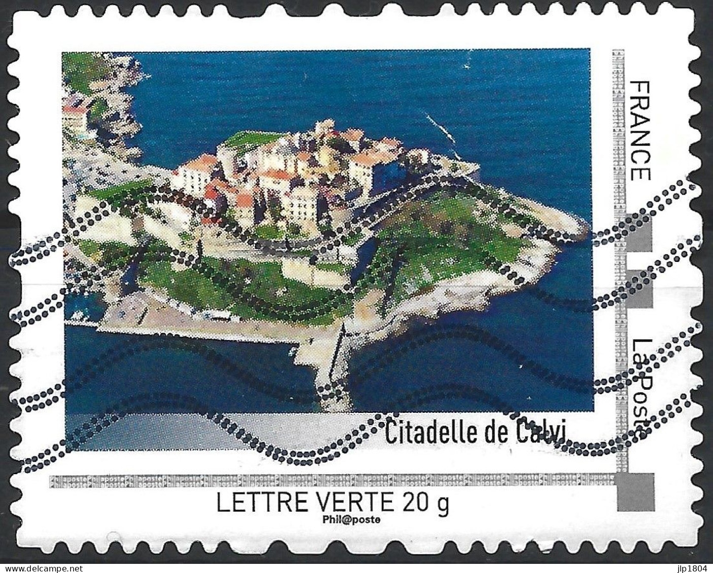 Montimbramoi  Corse - Citadelle De Calvi - Lettre Verte : Timbre Sur Support - Usados