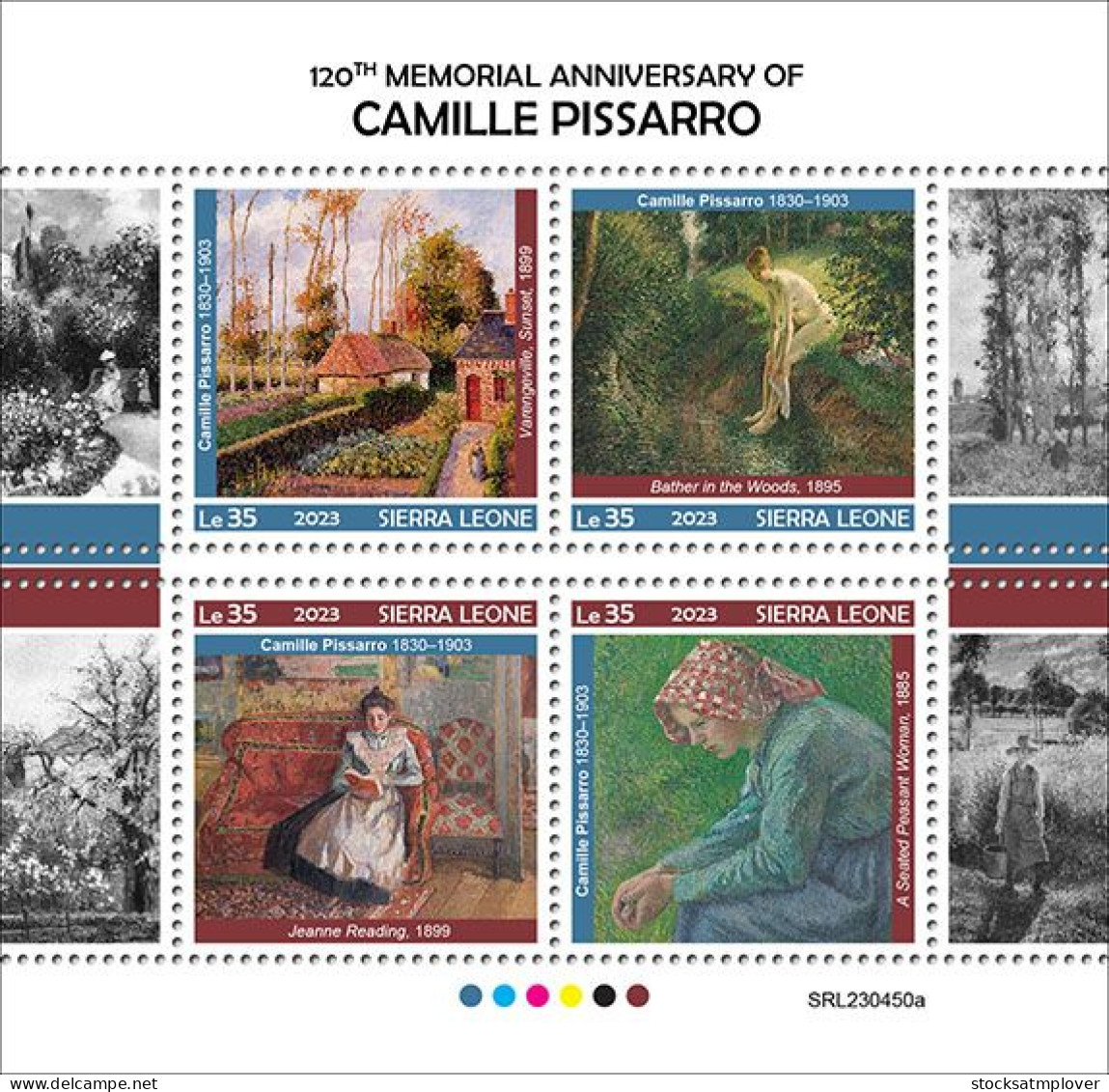 Sierra Leone 2023 Art Painting 120th Memorial Anniversary Of Camille Pissarro S202402 - Sierra Leone (1961-...)