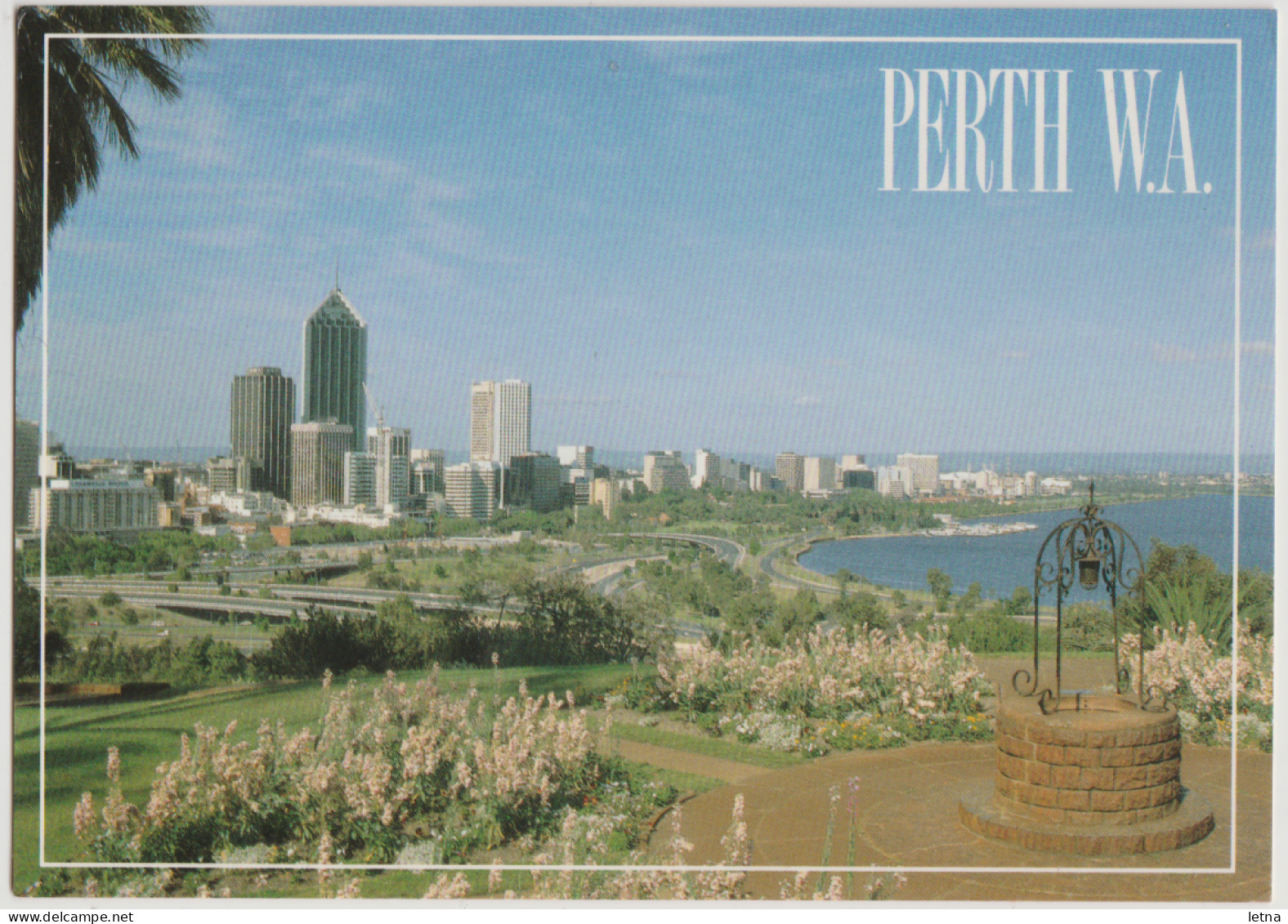 WESTERN AUSTRALIA WA View From Kings Park PERTH Advance Souvenirs Midge Postcard 1991 Pmk 43c Xmas Stamp - Perth