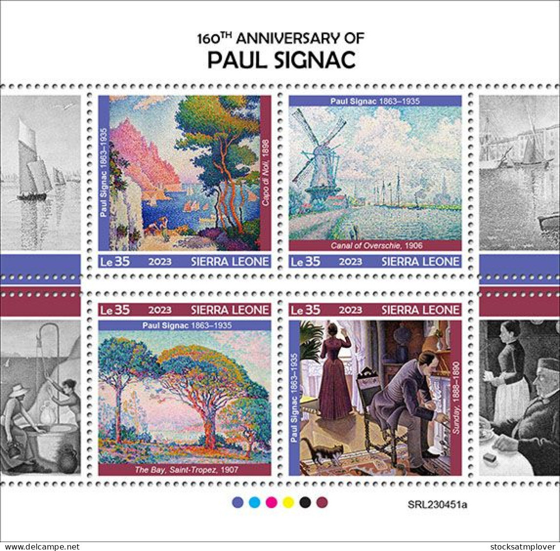 Sierra Leone 2023 Art Painting 160th Anniversary Of Paul Signac S202402 - Sierra Leone (1961-...)