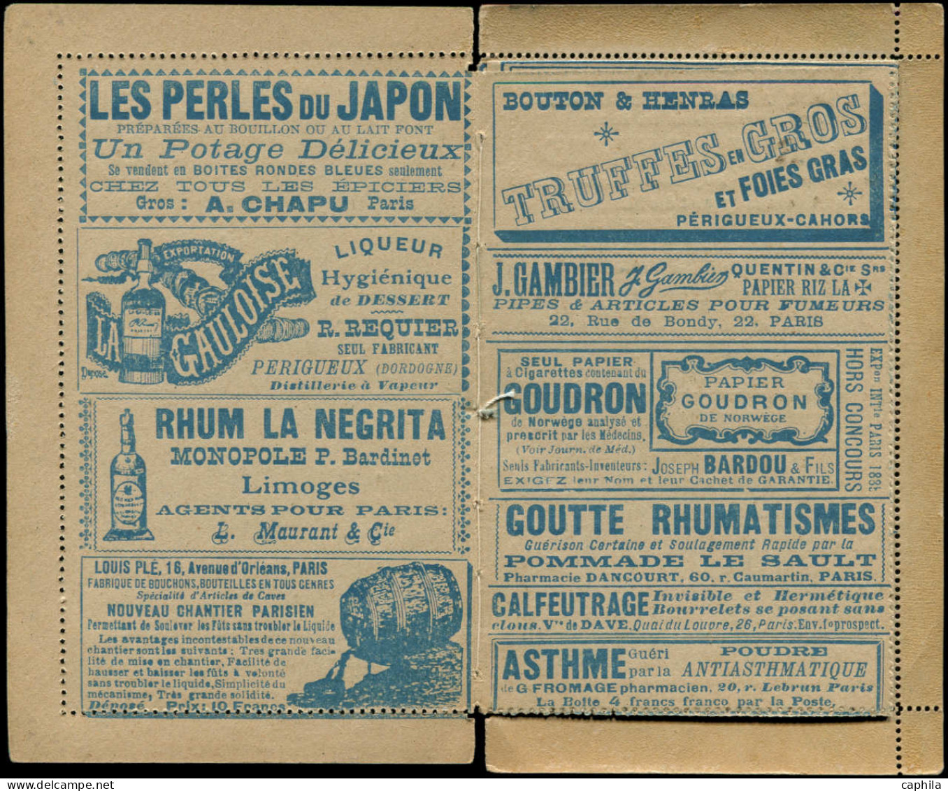 FRANCE Entiers Publicités Multiples N - CL "La Missive" (S.7), 15c. Sage Bleu, Publicités Illustrées: Vin, Rhum, Liqueur - Standard Covers & Stamped On Demand (before 1995)