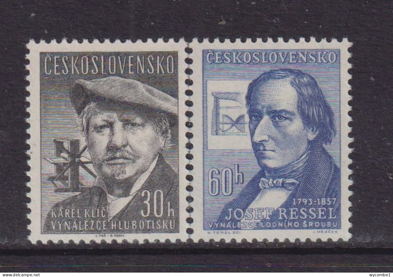 CZECHOSLOVAKIA  - 1957 Inventors Set  Never Hinged Mint - Unused Stamps
