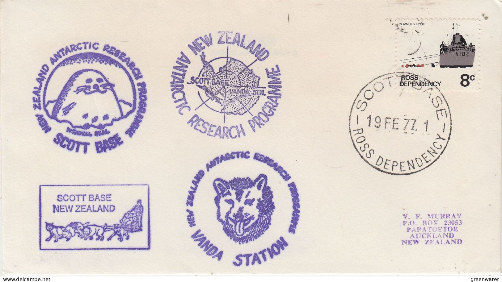 Ross Dependency Ca Vanda Station, Ca NZ Antarctic Research Ca Scott Base 19 FE 1977 (ZO229) - Estaciones Científicas