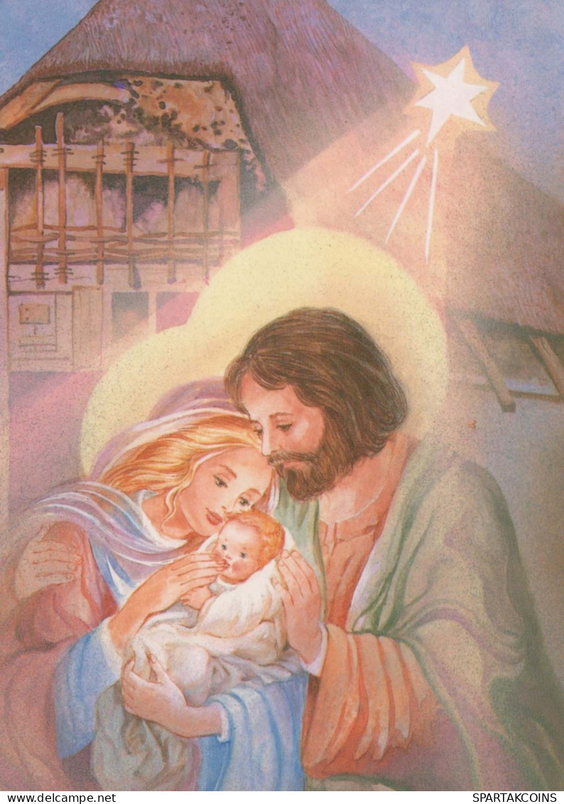Virgen María Virgen Niño JESÚS Navidad Religión Vintage Tarjeta Postal CPSM #PBB763.A - Vierge Marie & Madones