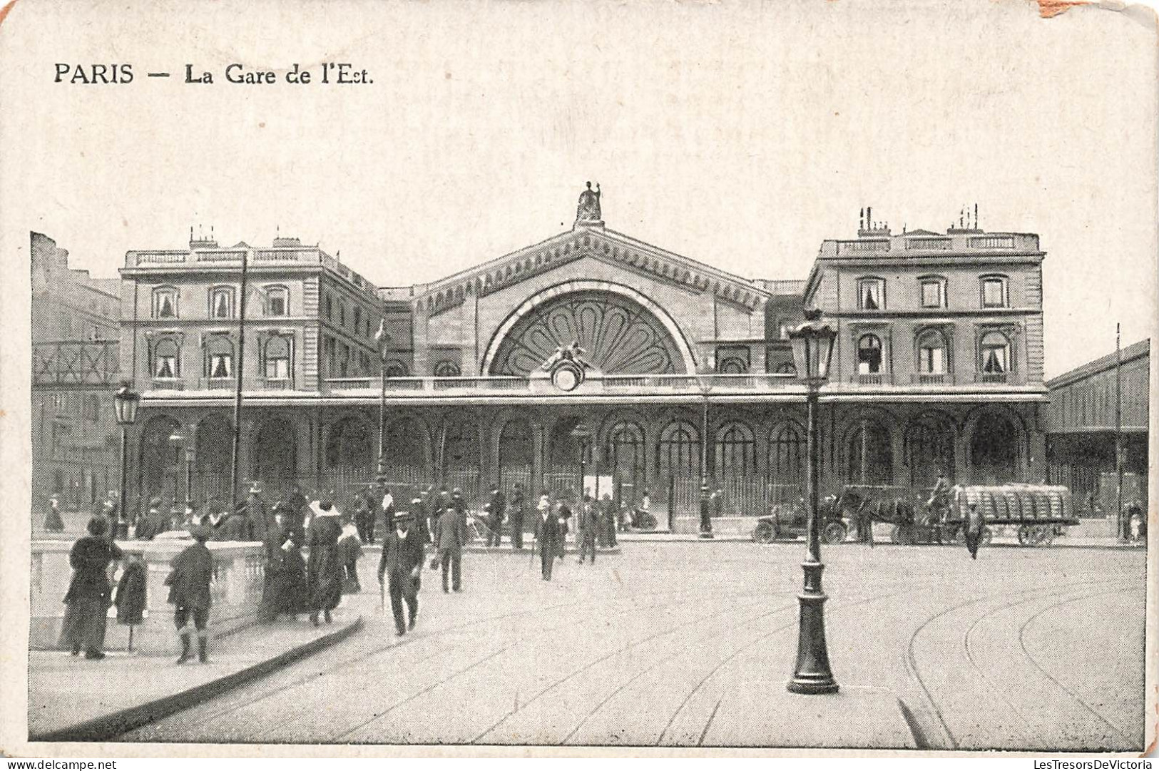 FRANCE - Paris - La Gare De L'Est - Vue Générale De La Gare - Vue Sur Une Route - Animé - Carte Postale Ancienne - Métro Parisien, Gares