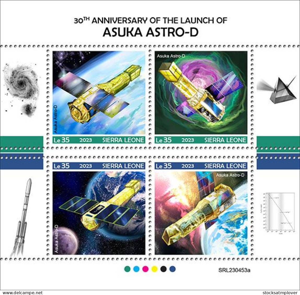 Sierra Leone 2023 Space 30th Anniversary Of Launch Of Asuka ASTRO-D S202402 - Sierra Leone (1961-...)