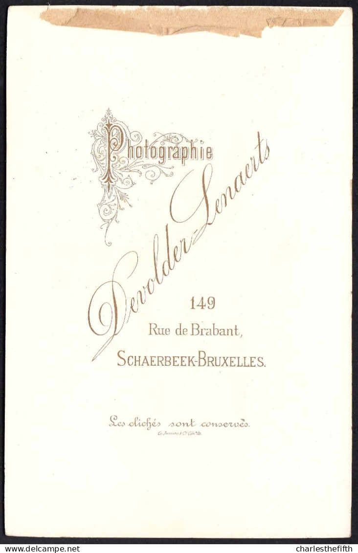 VERS 1890 GRANDE PHOTO MONSIEUR BARBU - BARBE - MOUSTACHE - MODE 17 X 11cm - Photo DEVOLDER LENAERTS SCHAERBEEK - Anciennes (Av. 1900)