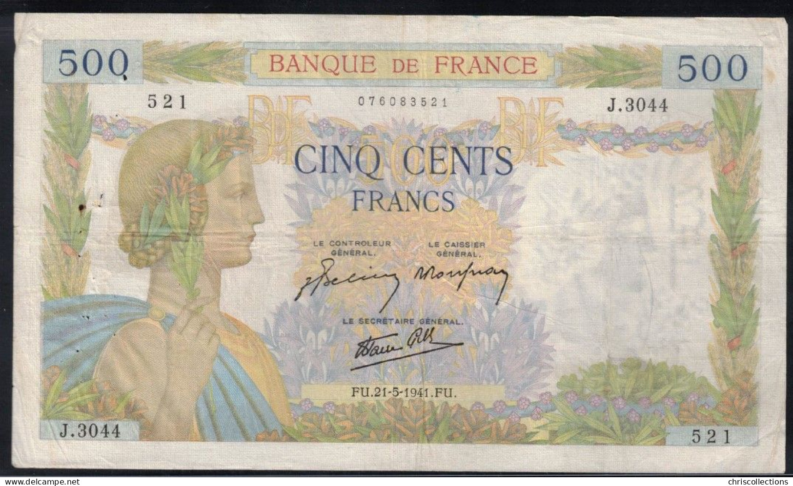 FRANCE - Billet Français - 500F La Paix - F : 32/17 -  21.5.1941 - TB+ - 500 F 1940-1944 ''La Paix''