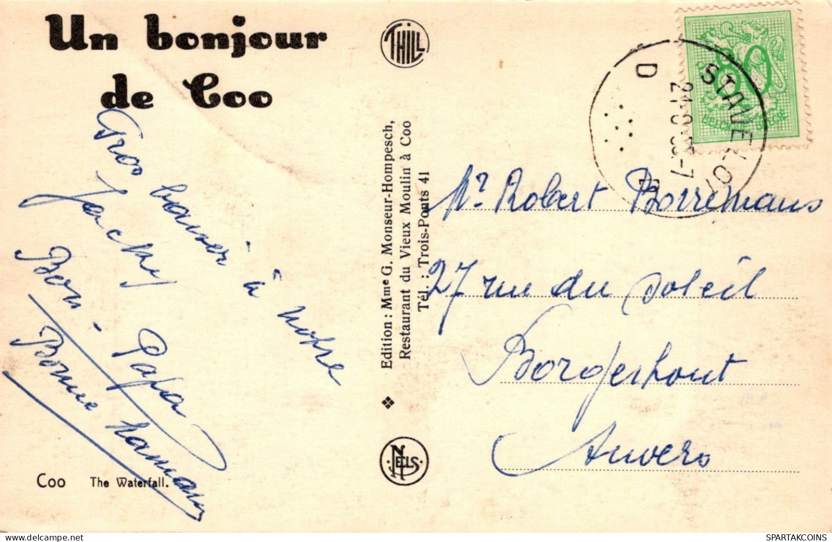 BELGIEN COO WASSERFALL Provinz Lüttich (Liège) Postkarte CPA #PAD170.A - Stavelot