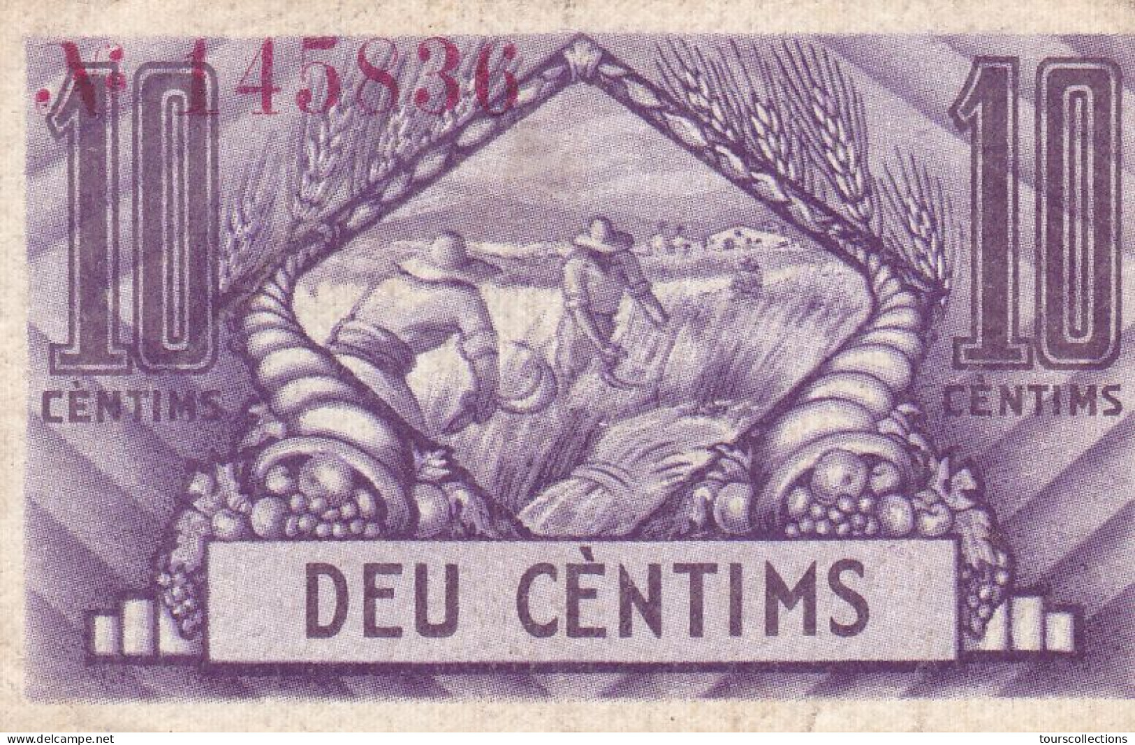España, 1936 República, Billete De 10 Cèntims De Unio De Cooperadors Catalunya - BARCELONA N° 145836 - 10 Pesetas