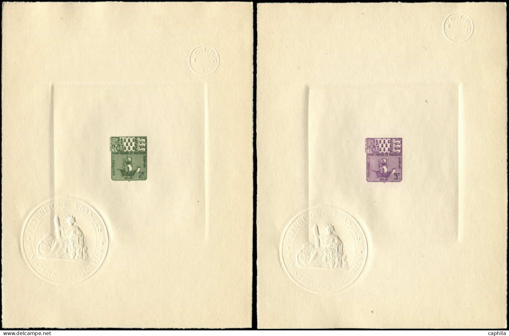 SAINT PIERRE & MIQUELON Taxe EPL - 67/76, Série Complète De 10 épreuves De Luxe: Armoiries De Saint Pierre (Maury) - Cot - Postage Due