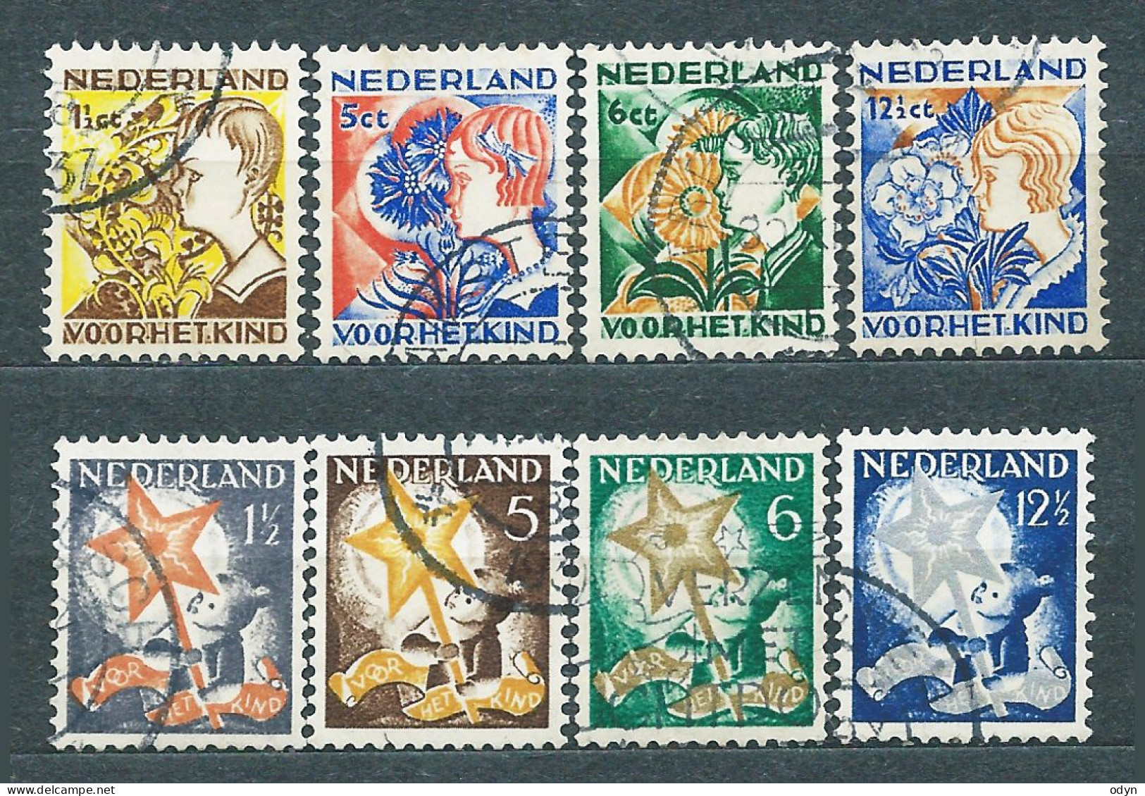 Netherlands, 1932-33, 2 Complete Sets MiNr 253-256 + 268-271 - Used - Usados