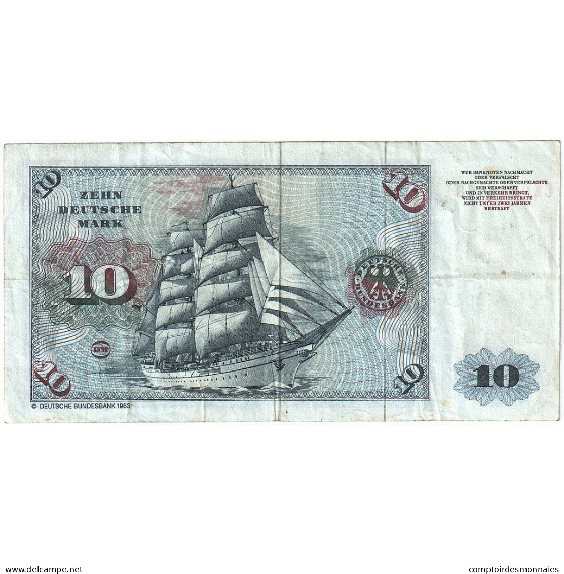 République Fédérale Allemande, 10 Deutsche Mark, 1980-01-02, TTB - 10 DM