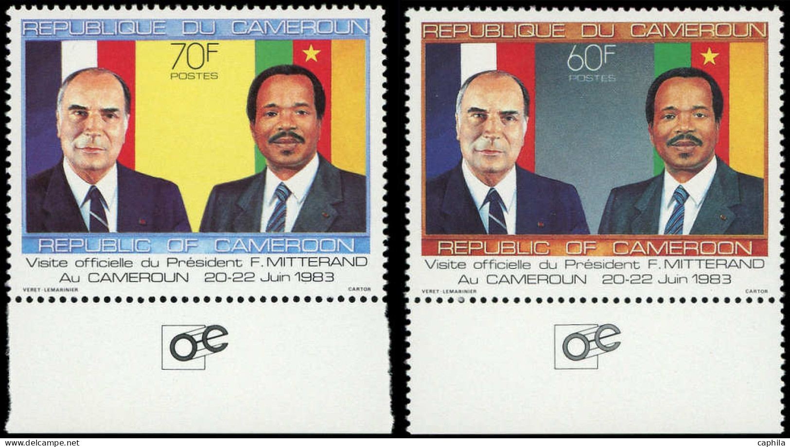 CAMEROUN Poste ** - 759/60, Erreur De Légende " MITTERAND" - Unused Stamps