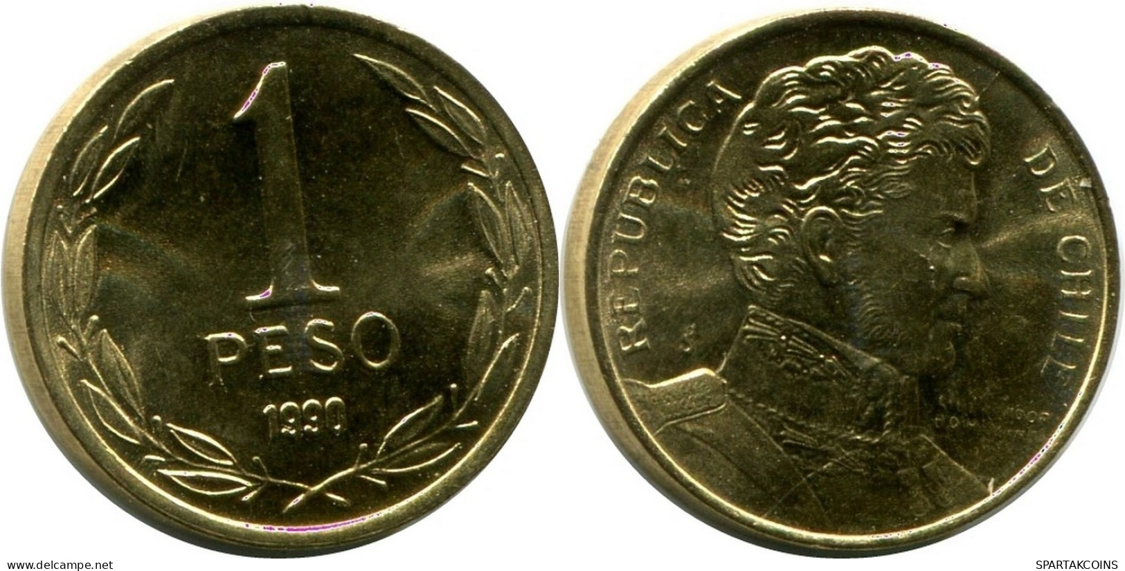 1 PESO 1990 CHILE UNC Moneda #M10146.E.A - Chili