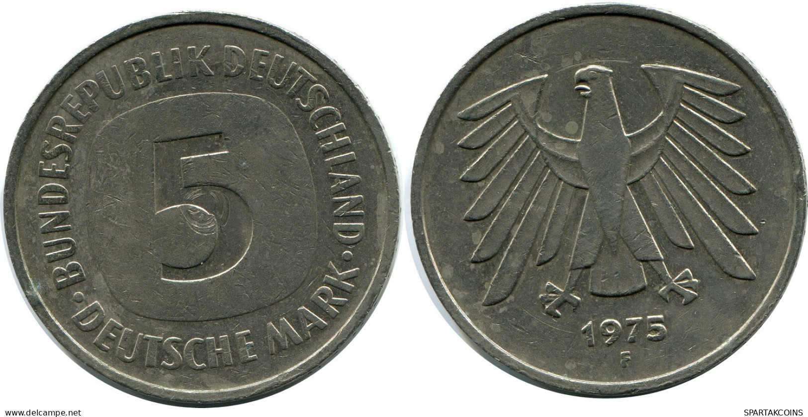 5 DM 1975 F BRD DEUTSCHLAND Münze GERMANY #AZ486.D.A - 5 Mark